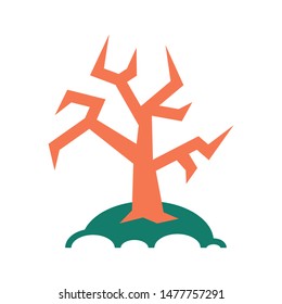 Color icon rotten wood. Simple vector illustration with ability to change.