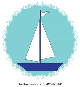 color icon with sailboat