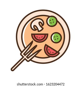 Color icon salad. Flat vector illustration.