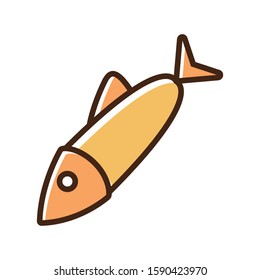 Color icon sardine. With the ability to change the line thickness.