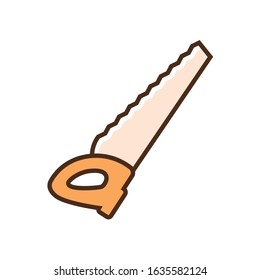 Color icon saw. Flat vector illustration.