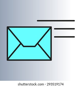 Color icon to send message, letter, e-mail, SMS, email, mail, data