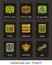 Color Icon Series. Database icons set. Check my portfolio for much more of this series as well as thousands of similar and other great vector items.