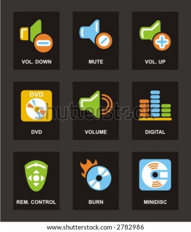 Color Icon Series. Media icons set. Check my portfolio for much more of this series as well as thousands of similar and other great vector items.