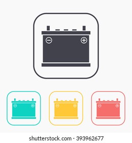 color icon set of accumulator 