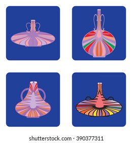 color icon set with amphora