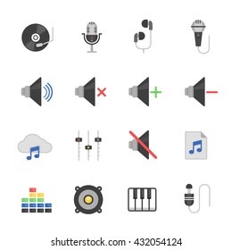 Color icon set - audio