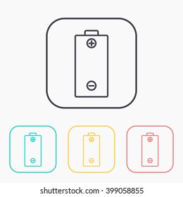 color icon set of battery 