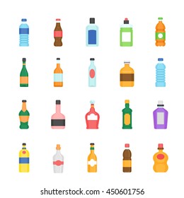 Color icon set - bottle and beverage