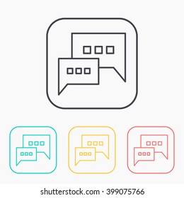 color icon set of bubble speech dialogue 