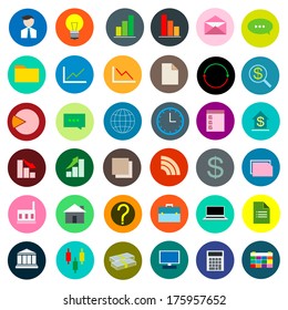 Color Icon Set Business vector illustration