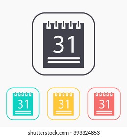 color icon set of calendar 