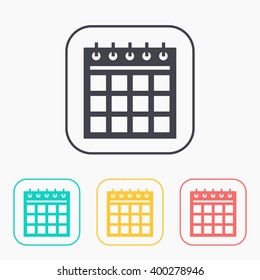 color icon set of calendar 