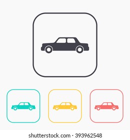 color icon set of car 