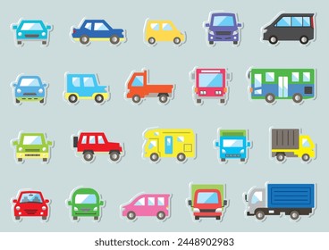Farbsymbol-Satz Auto -geprägt mit einer unebenen Oberfläche-