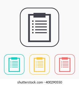 color icon set of clipboard 