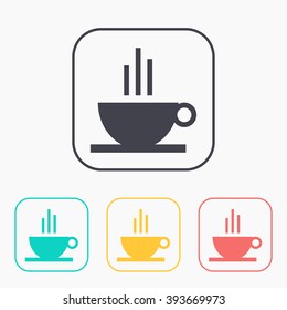 color icon set of coffee cup 