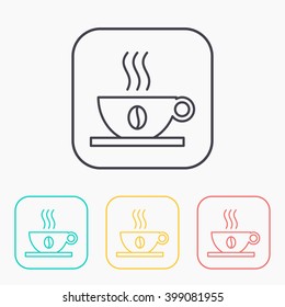 color icon set of coffee cup 