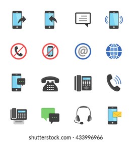 Color icon set - communication