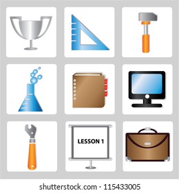 color icon set, education