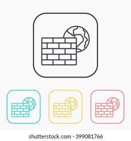 color icon set of firewall 