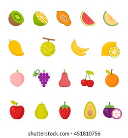 Color icon set - Fruits