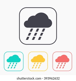 color icon set of heavy rain 