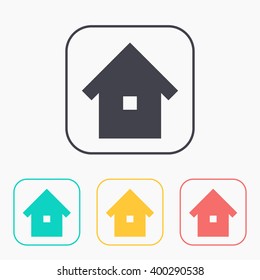 color icon set of house 