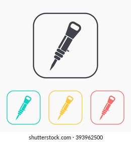 color icon set of jackhammer 
