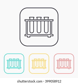 color icon set of laboratory tubes 