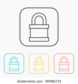 color icon set of locked padlock 
