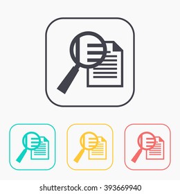 color icon set of lupe document 
