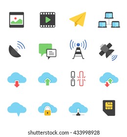 Color icon set - network communication