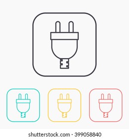 color icon set of plug 