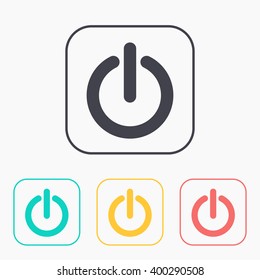 color icon set of power on 