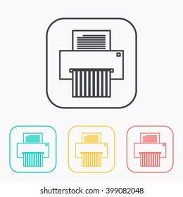 color icon set of shredder 