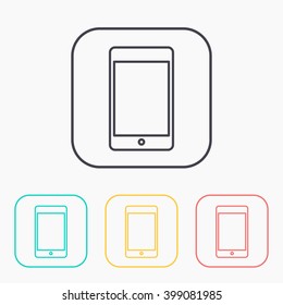 color icon set of smartphone 