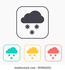 color icon set of snow 