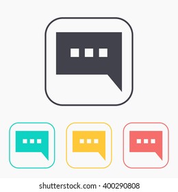 color icon set of speech bubble 