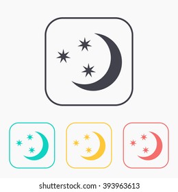 color icon set of starry night 