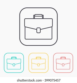 color icon set of suitcase 