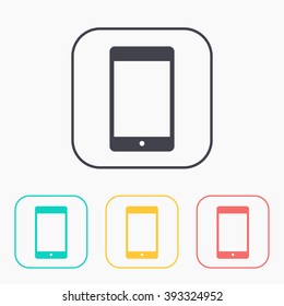 color icon set of tablet 
