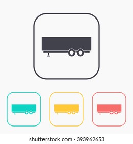 color icon set of trailer 