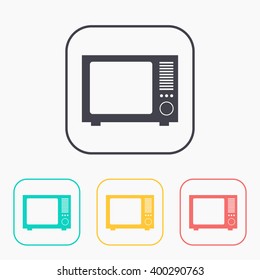 color icon set of tv 