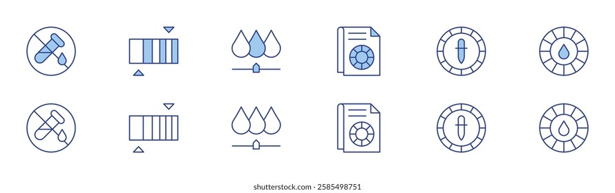 Color icon set in two styles, Duotone and Thin Line style. Editable stroke. no artificial colours, color wheel, gradient, color circle, rgb, color.