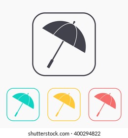 color icon set of umbrella 