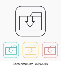 color icon set of upload folder 