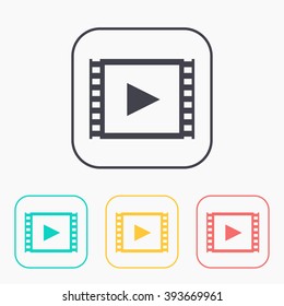 color icon set of video 