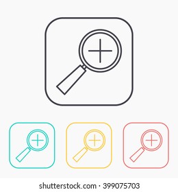 color icon set of zoom out magnifying glass 