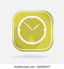 Color icon with shadow. clock. watch sign